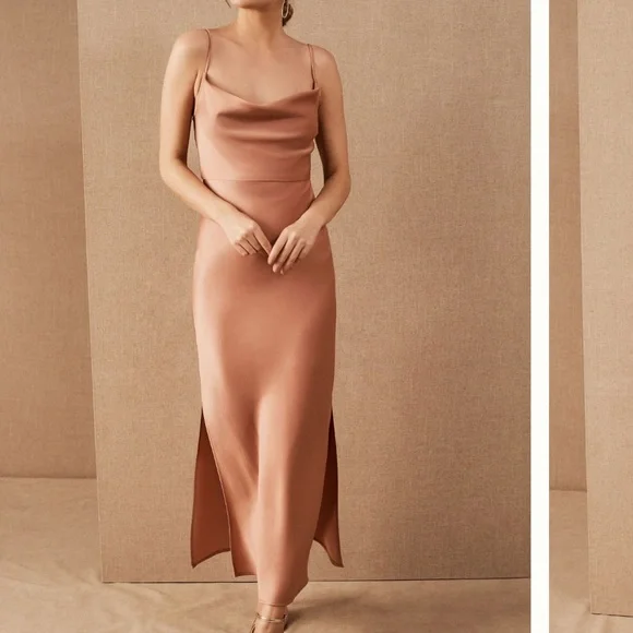 knee length dresses for ladies Bias Cut Cowl Neck Dress Hunter / 12 main image 1